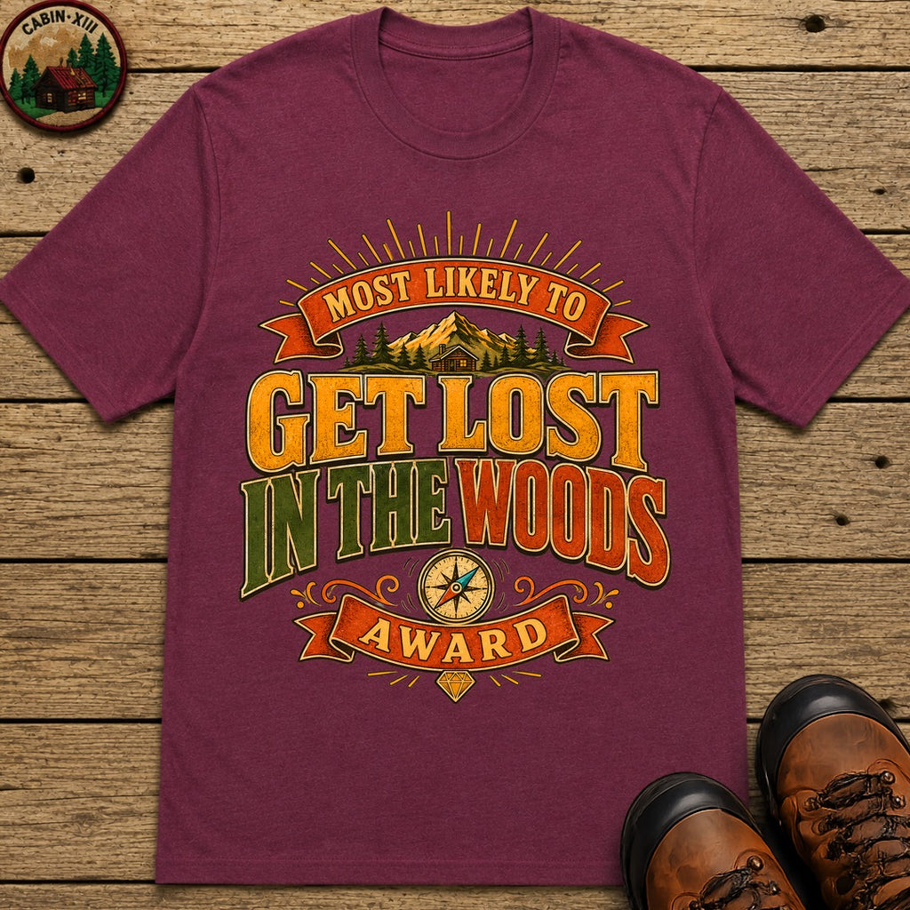 Get Lost In The Woods (Modern) T Shirt - Berry