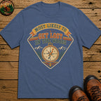 Get Lost In The Woods (Retro) T Shirt - Blue Jean