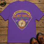 Get Lost In The Woods (Retro) T Shirt - Grape