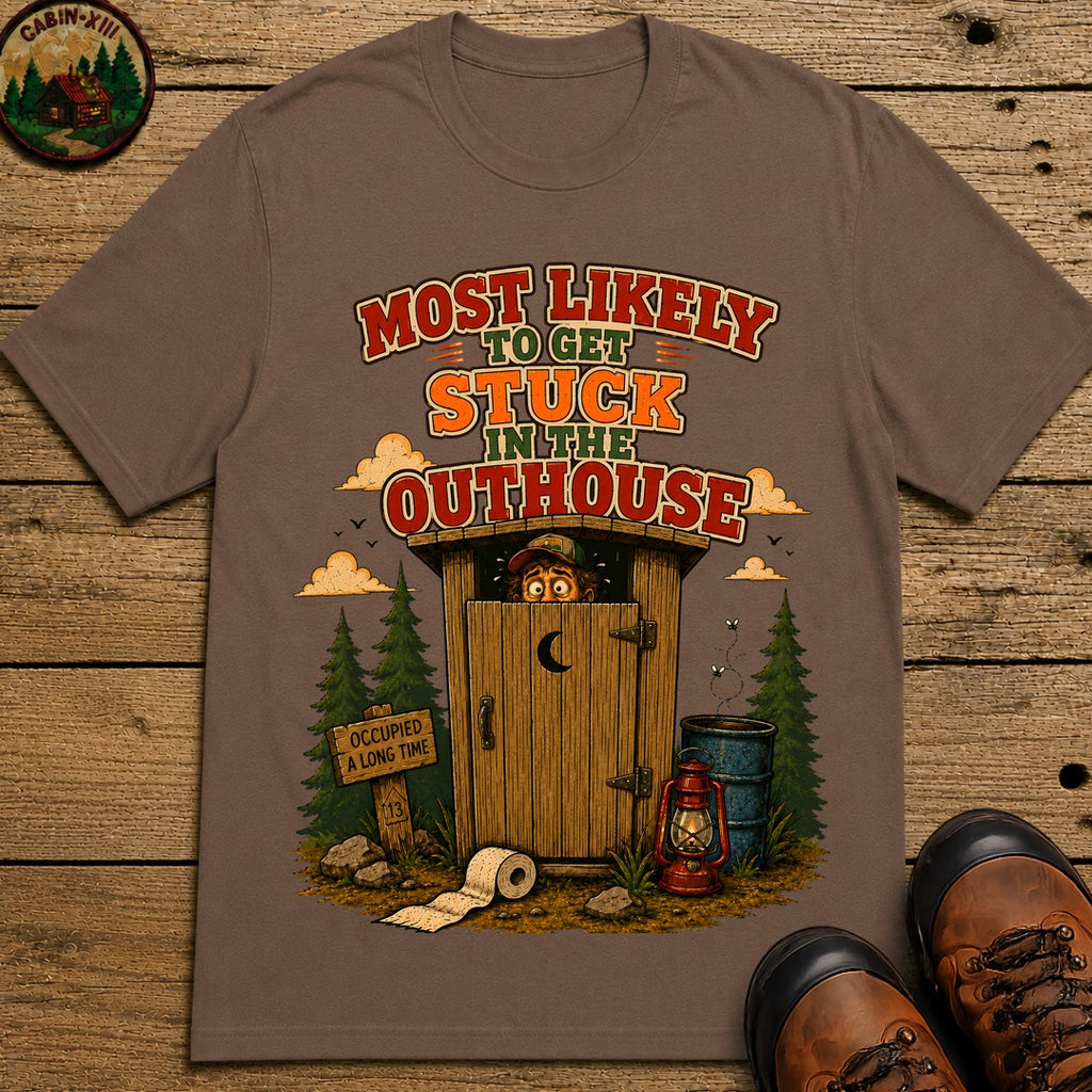 Get Stuck in the Outhouse T-Shirt - Espresso