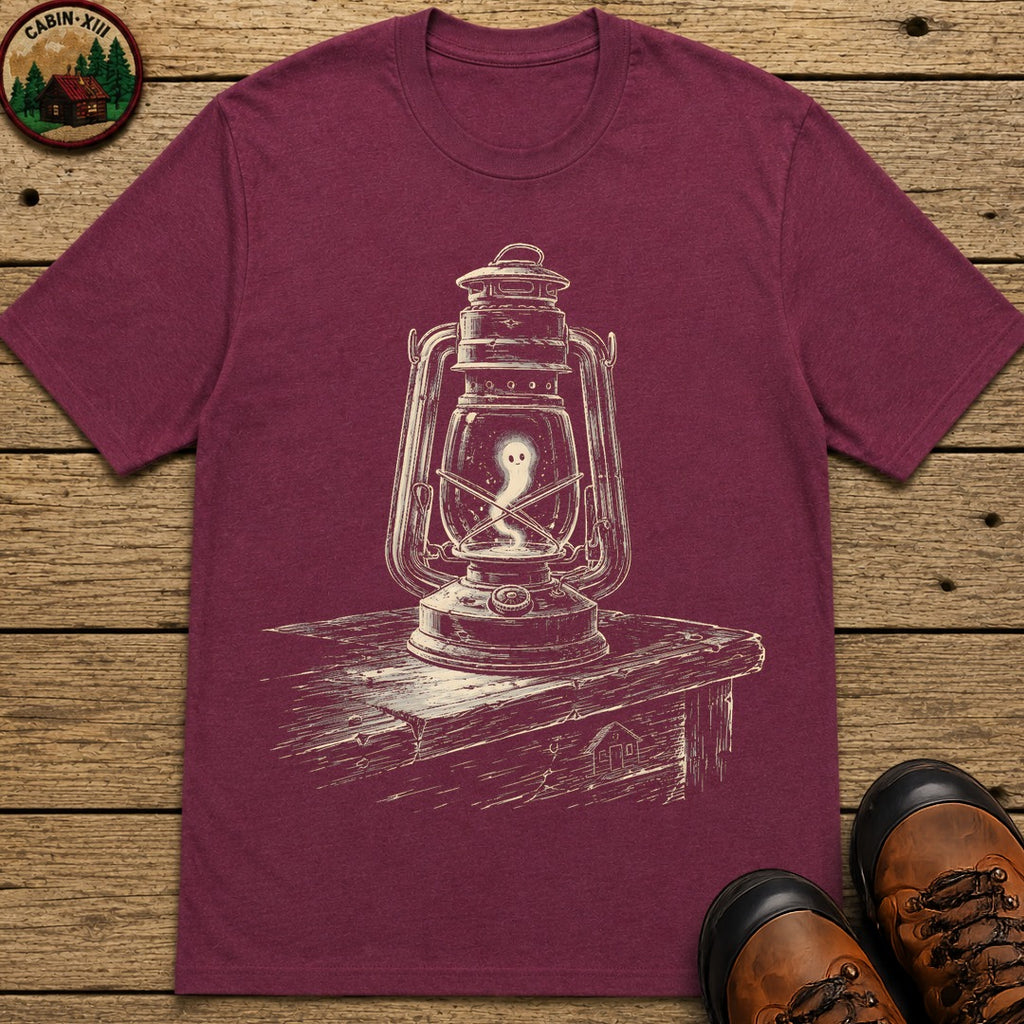 Ghost Lantern Sketch T Shirt - Berry