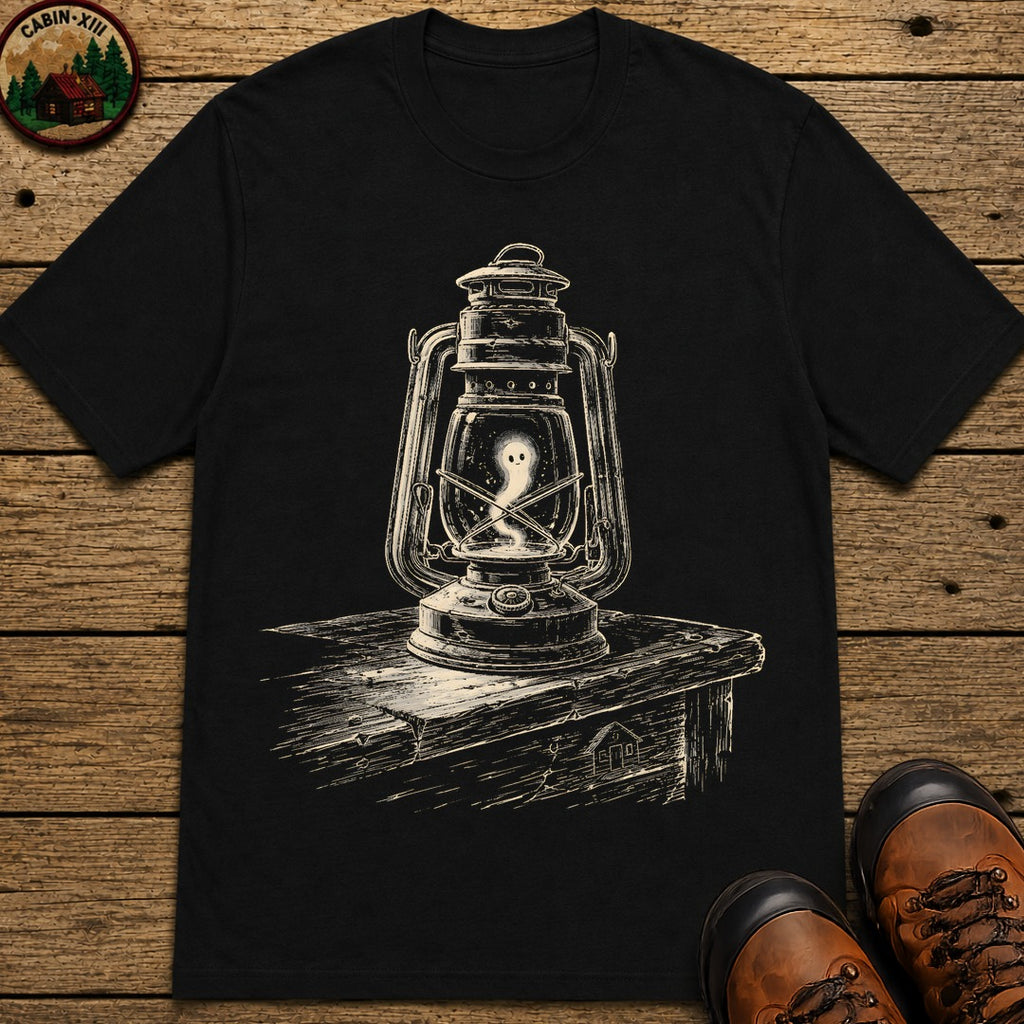 Ghost Lantern Sketch T Shirt - Black