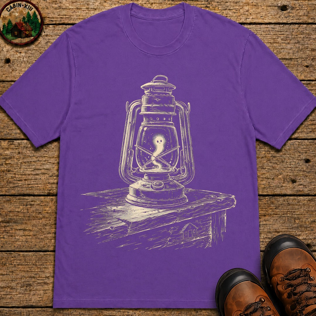 Ghost Lantern Sketch T Shirt - Grape
