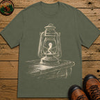 Ghost Lantern Sketch T Shirt - Moss