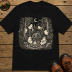 Ghosts Around The Campfire Sketch T Shirt - Black
