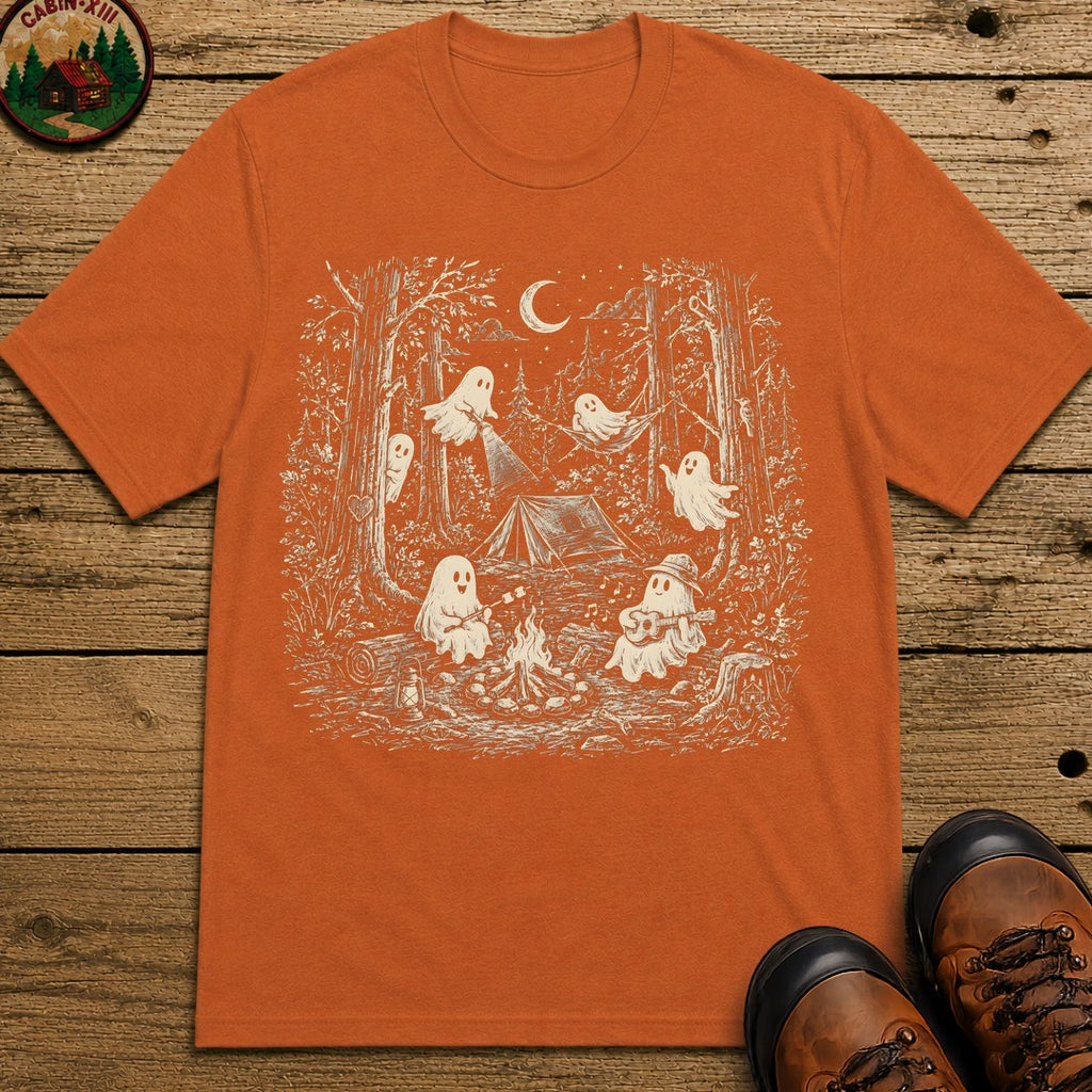 Ghosts Around The Campfire Sketch T Shirt - Yam