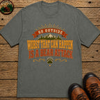 Go Outside Bear Attack (Modern) T Shirt - Pepper