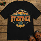 Go Outside Bear Attack (Retro) T Shirt - Black