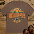 Go Outside Bear Attack (Retro) T Shirt - Espresso