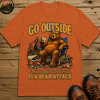 Go Outside Worst That Can Happen Is A Bear Attack Camp Tee - Yam
