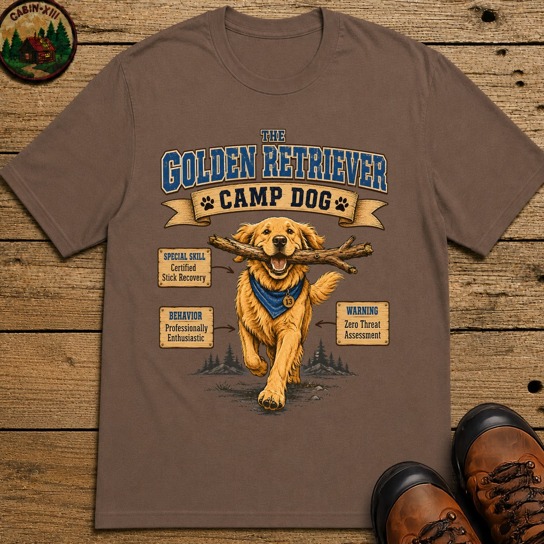 Golden Retriever Camp Dog T-Shirt - Espresso