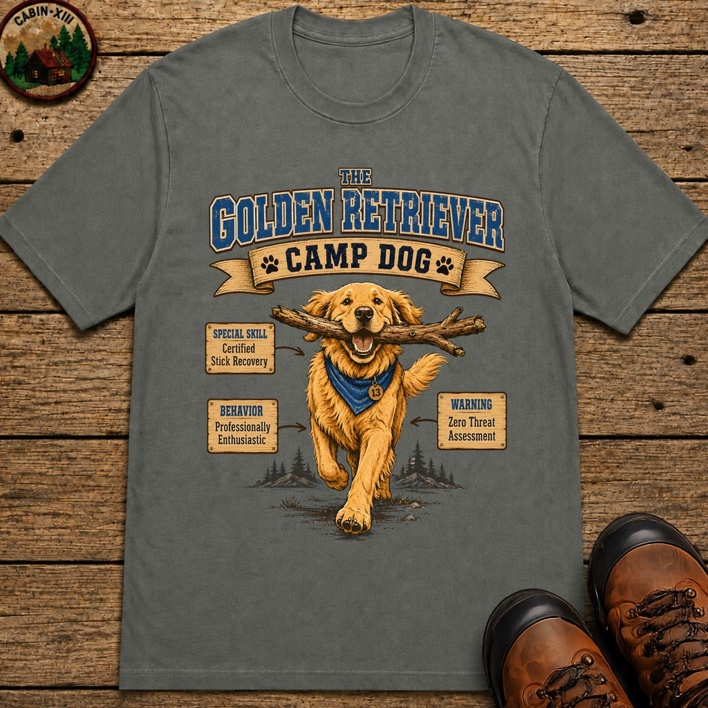 Golden Retriever Camp Dog T-Shirt - Pepper