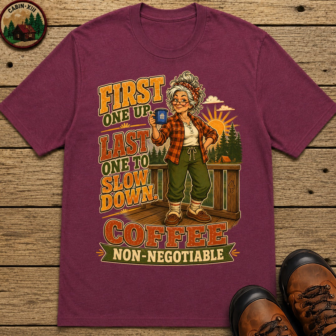 Grandma Coffee Non Negotiable T Shirt - Berry