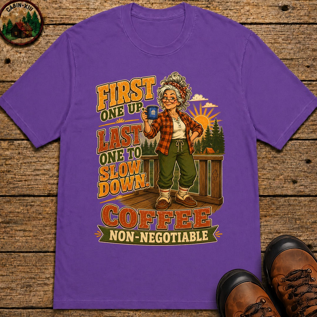 Grandma Coffee Non Negotiable T Shirt - Grape