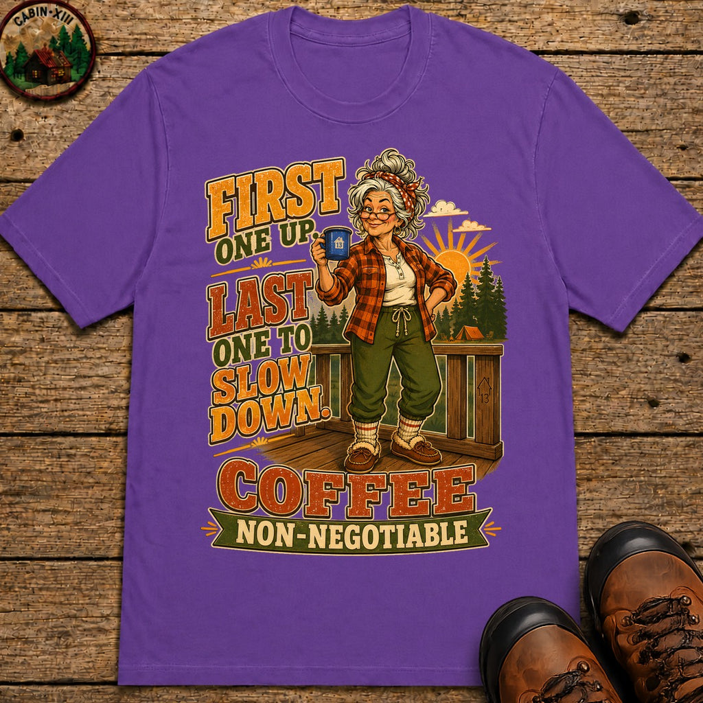Grandma Coffee Non Negotiable T Shirt - Grape