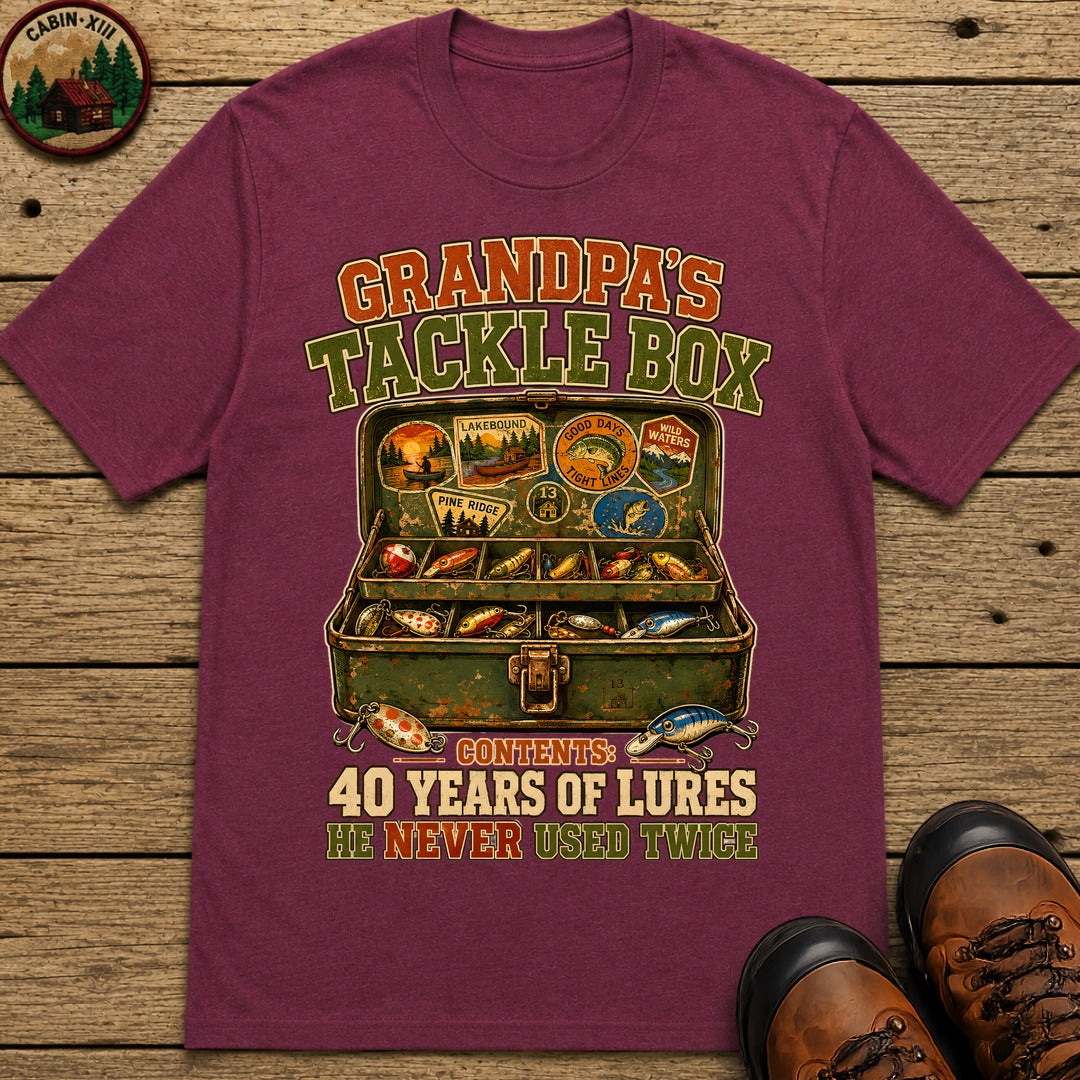 Grandpa'S Tackle Box T Shirt - Berry