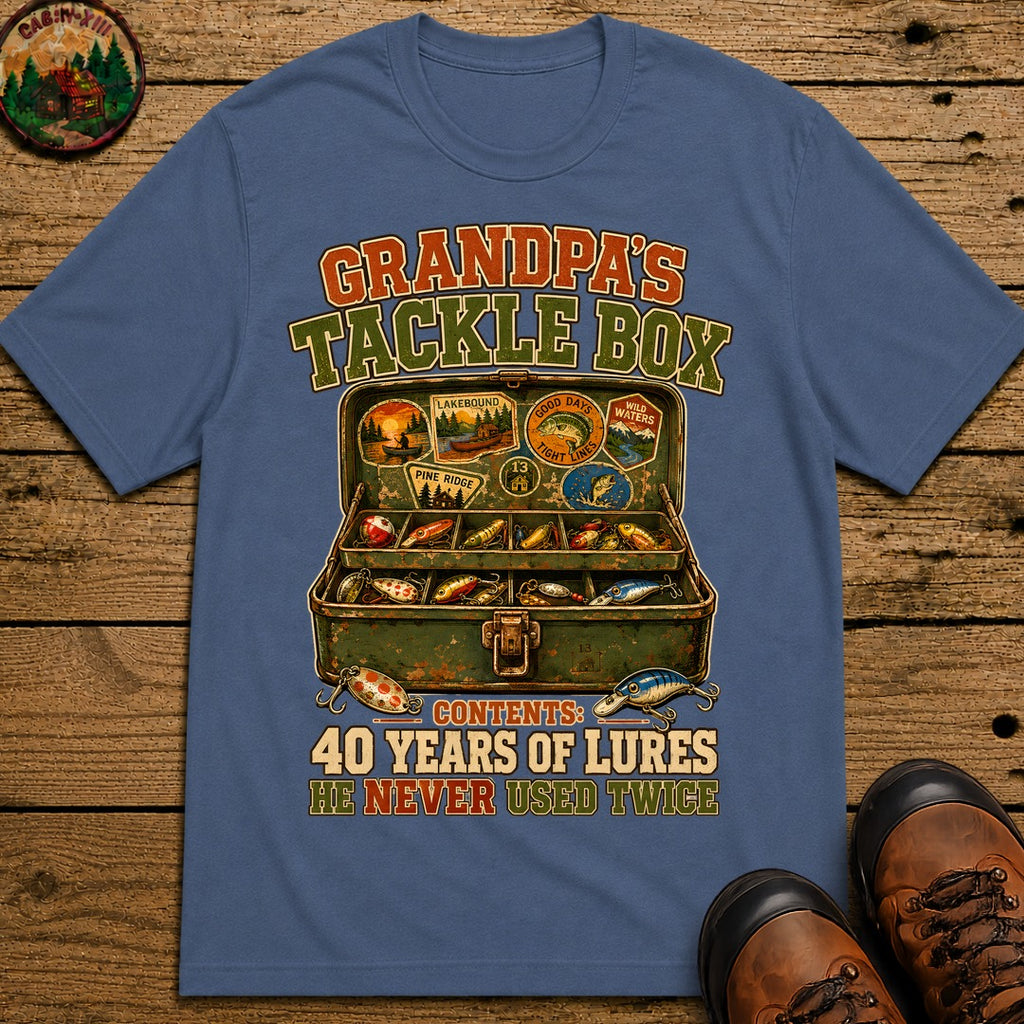 Grandpa'S Tackle Box T Shirt - Blue Jean