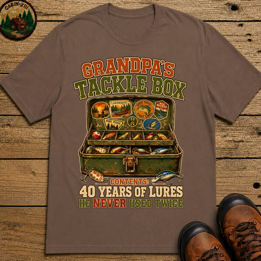 Grandpa'S Tackle Box T Shirt - Espresso