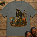Grim Reaper Fishing Halloween T-Shirt - Pepper