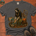 Grim Reaper Fishing Halloween T-Shirt - Pepper
