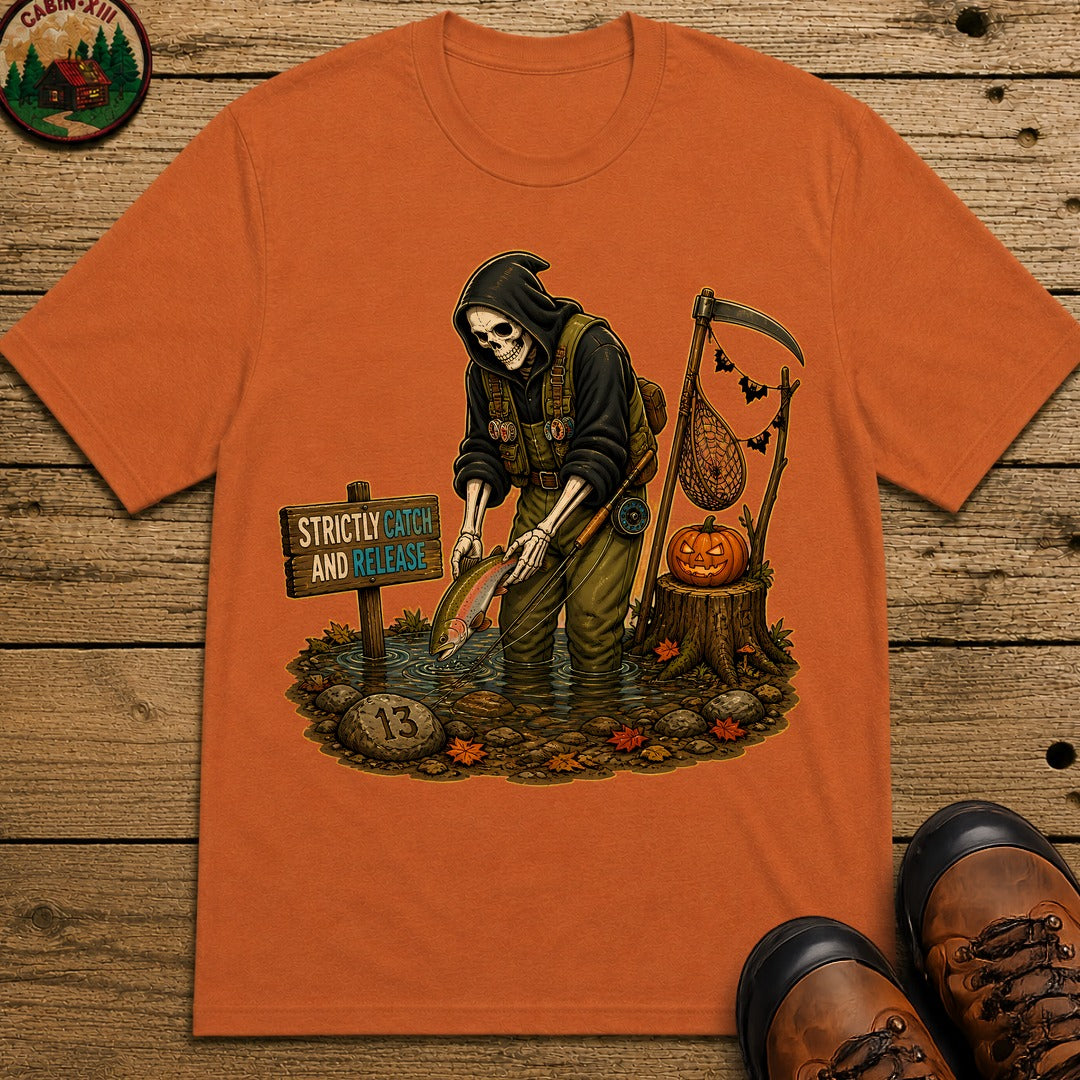 Grim Reaper Fishing Halloween T-Shirt - Yam