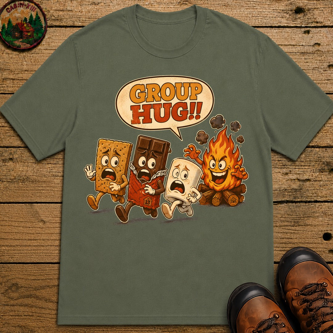 Group Hug T Shirt - Moss