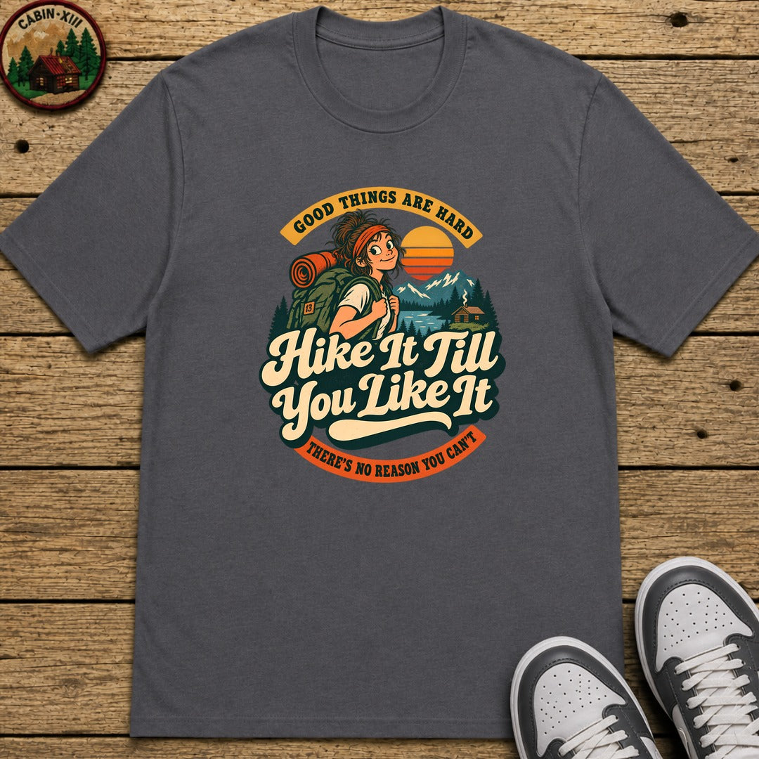 Hike It Till You Like It Badge Kids T-Shirt - Charcoal