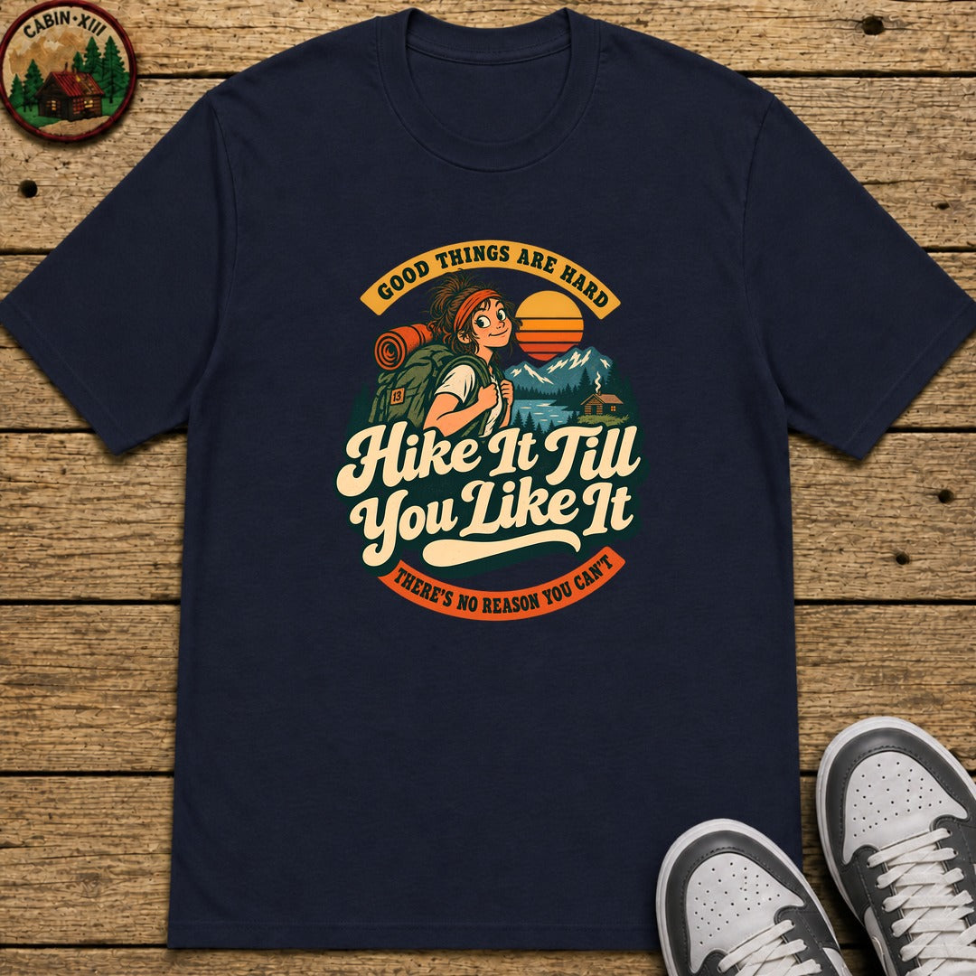 Hike It Till You Like It Badge Kids T-Shirt - Navy