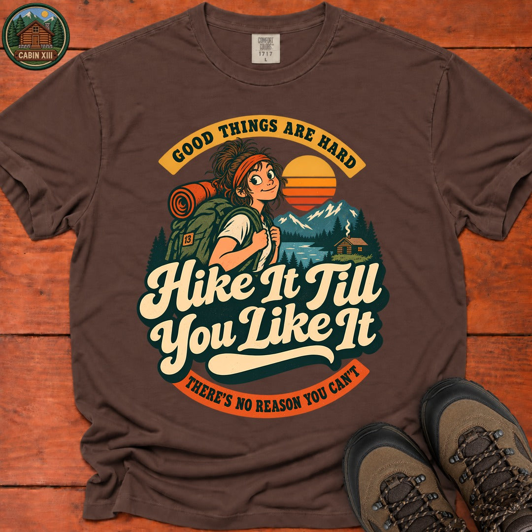 Hike It Till You Like It Badge T-Shirt - Espresso