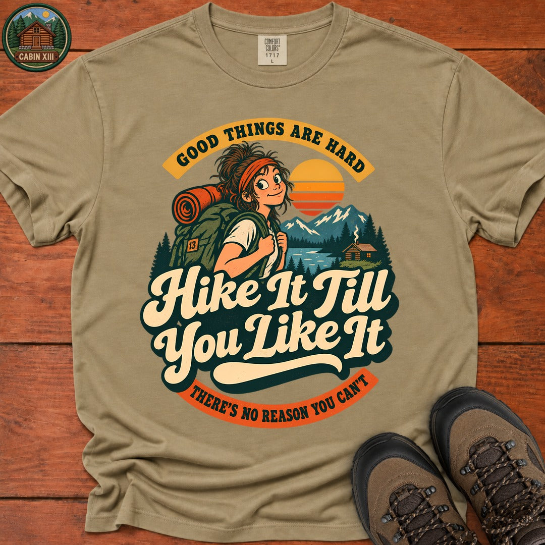 Hike It Till You Like It Badge T-Shirt - Khaki