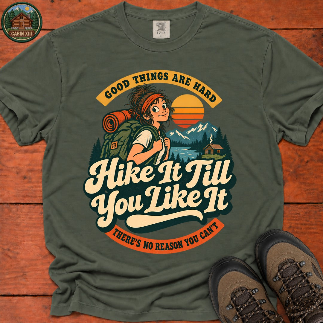 Hike It Till You Like It Badge T-Shirt - Moss