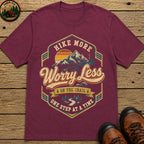 Hike More Worry Less Badge T-Shirt - Berry