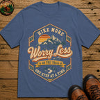 Hike More Worry Less Badge T-Shirt - Blue Jean