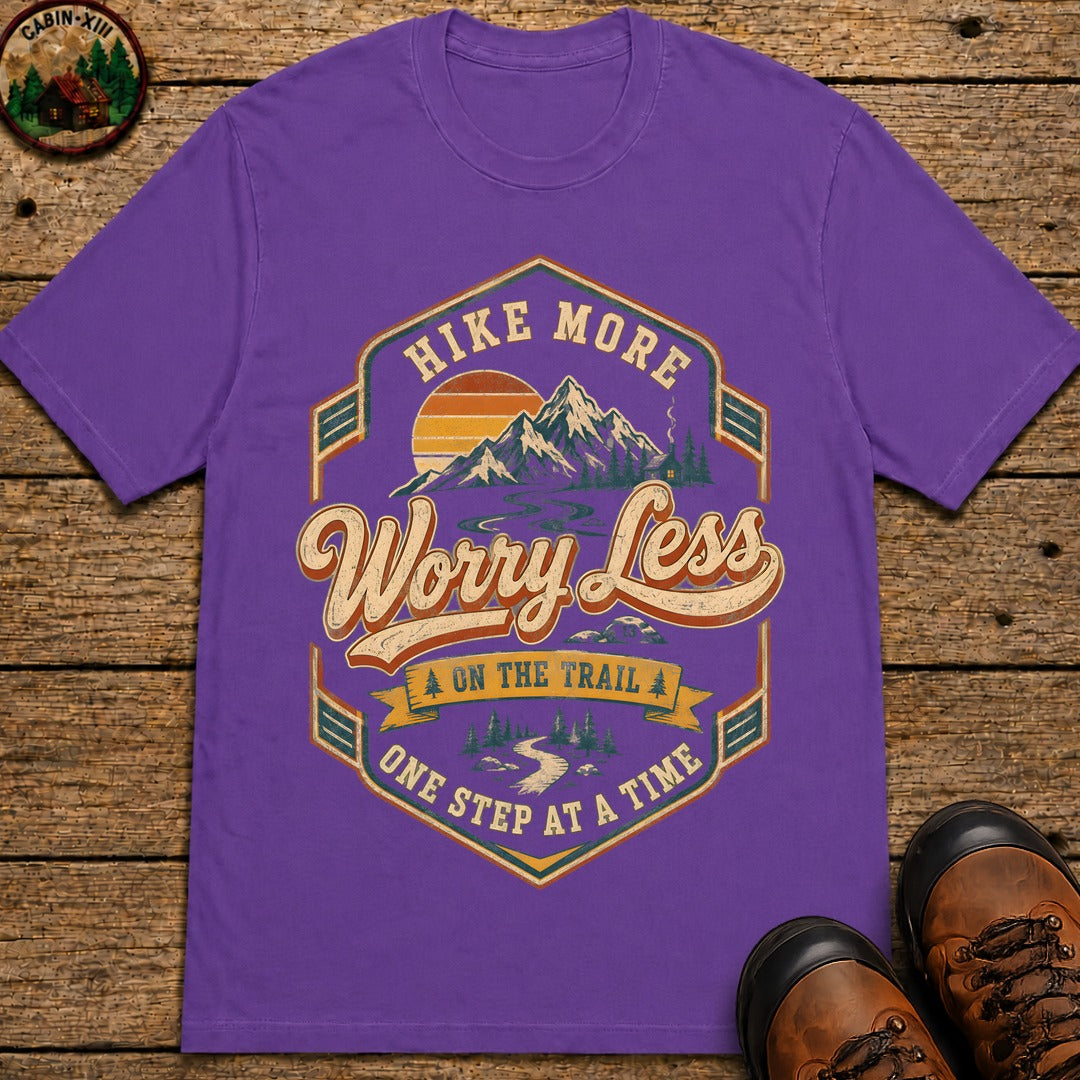 Hike More Worry Less Badge T-Shirt - Grape