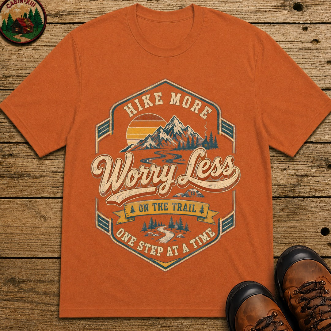 Hike More Worry Less Badge T-Shirt - Yam