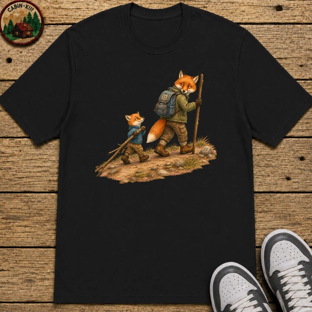 Hiking Foxes Kids T-Shirt - Black