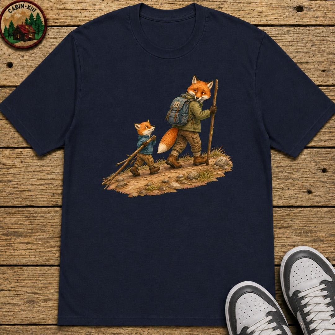 Hiking Foxes Kids T-Shirt - Navy