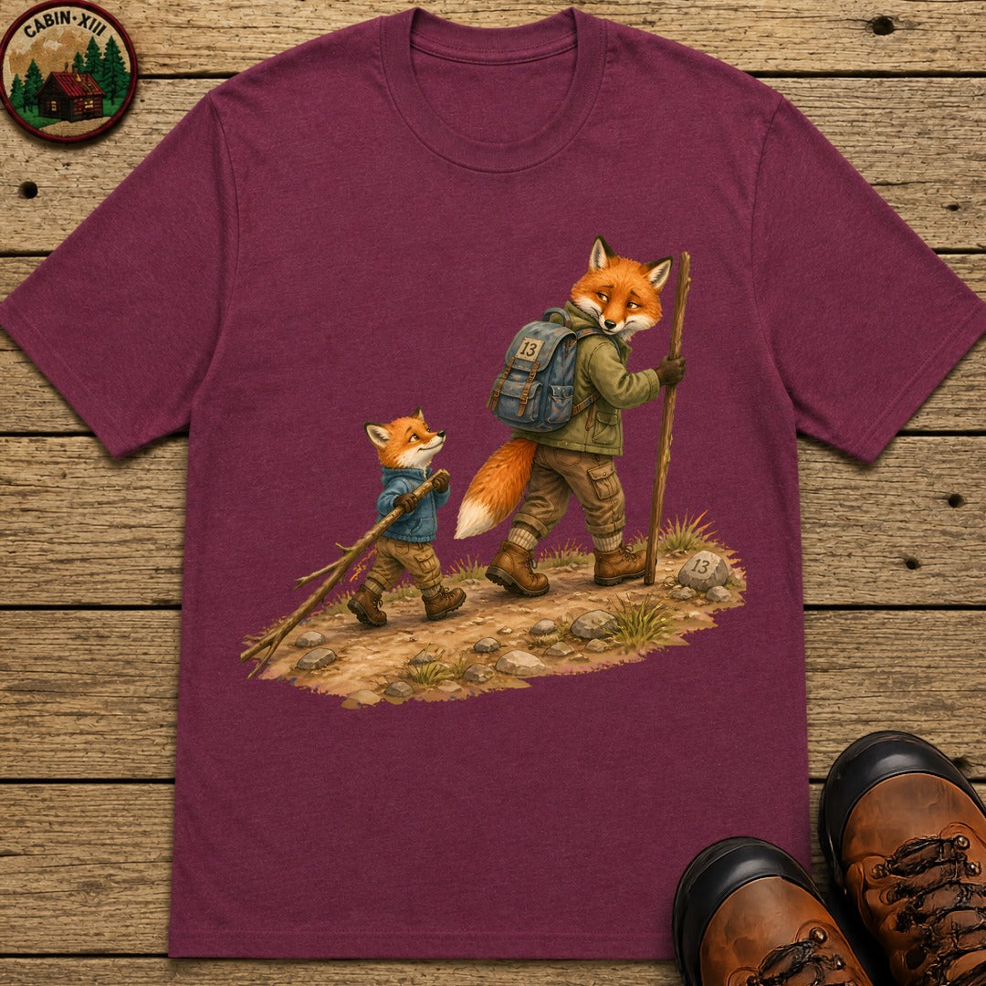 Hiking Foxes T-Shirt - Berry