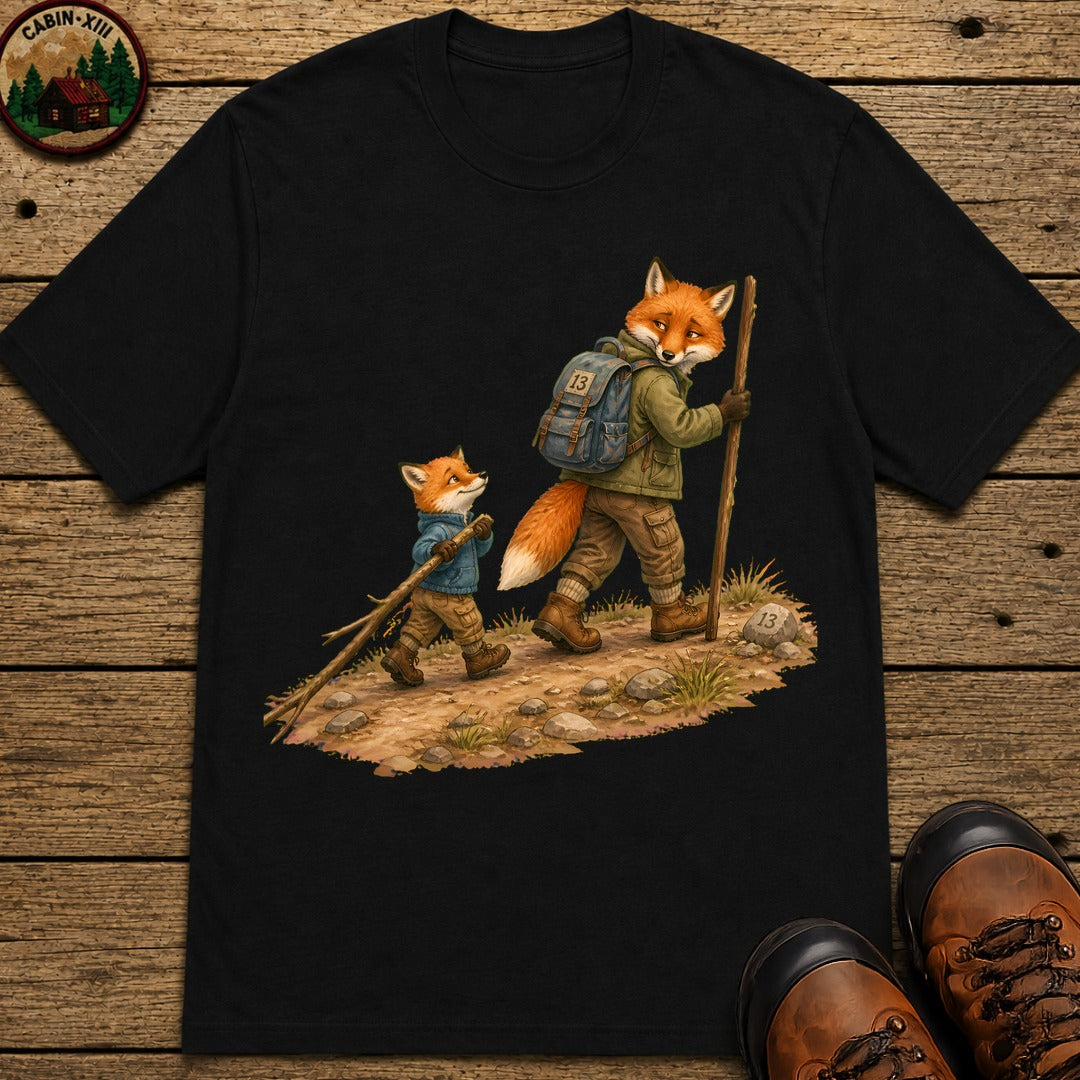 Hiking Foxes T-Shirt - Black