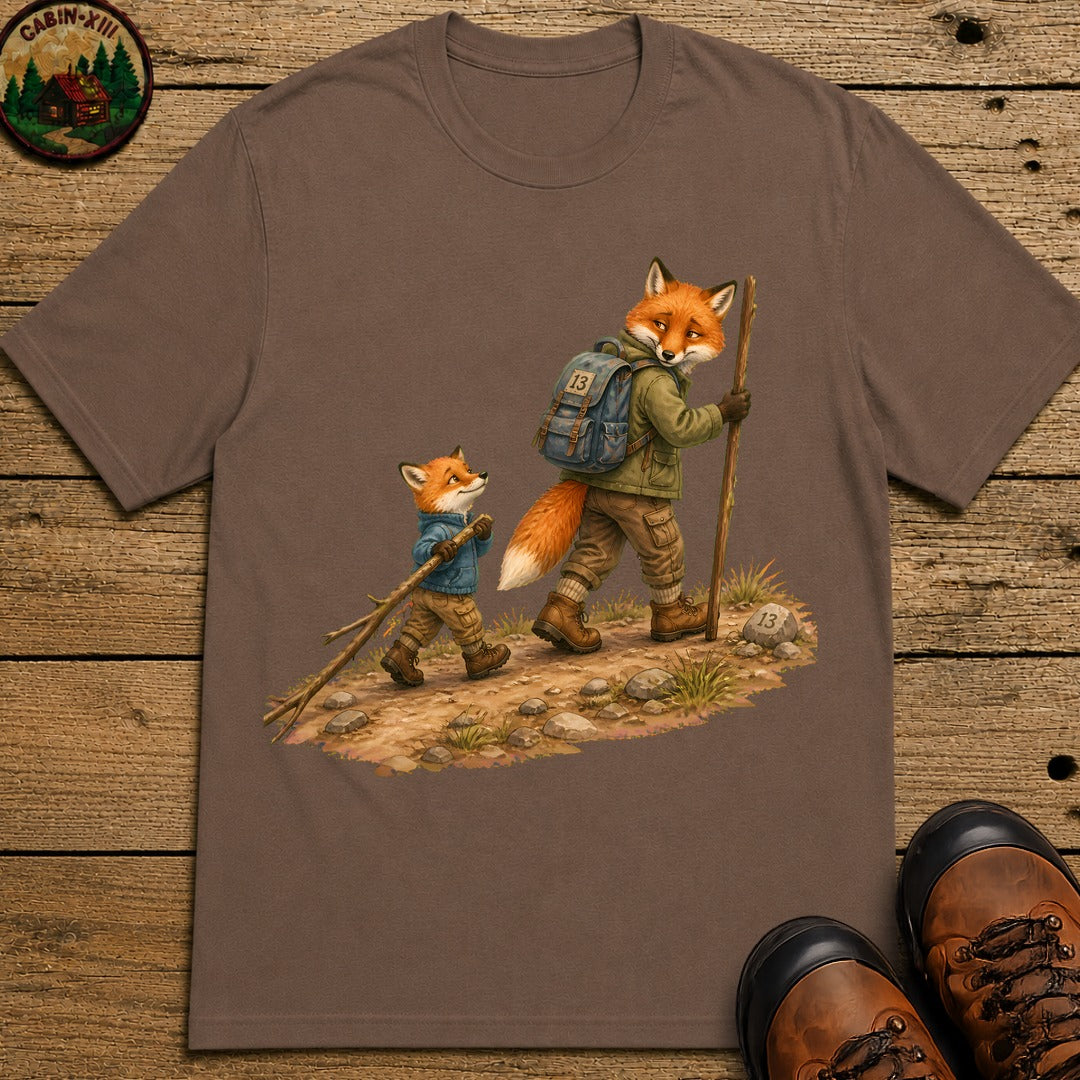Hiking Foxes T-Shirt - Espresso