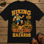 Hiking Walking With Hazards — Funny Rattlesnake Trail Tee - Black