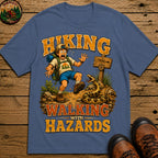 Hiking Walking With Hazards — Funny Rattlesnake Trail Tee - Blue Jean