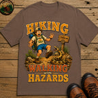 Hiking Walking With Hazards — Funny Rattlesnake Trail Tee - Espresso
