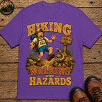 Hiking Walking With Hazards — Funny Rattlesnake Trail Tee - Grape