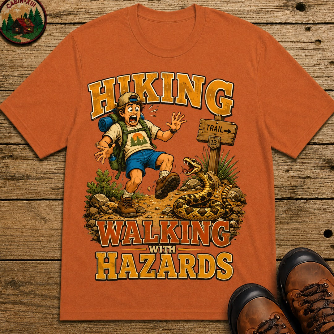 Hiking Walking With Hazards — Funny Rattlesnake Trail Tee - Yam