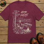 Home By Firelight Sketch T-Shirt - Berry