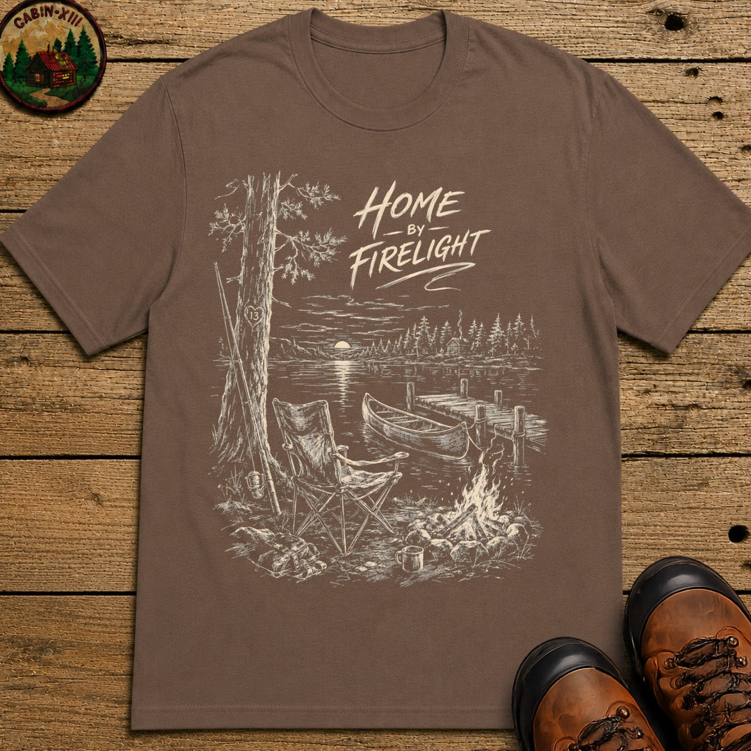Home By Firelight Sketch T-Shirt - Espresso