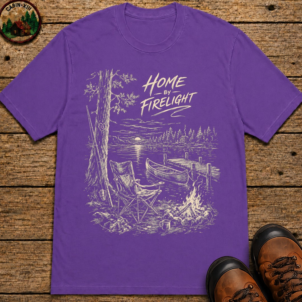 Home By Firelight Sketch T-Shirt - Grape