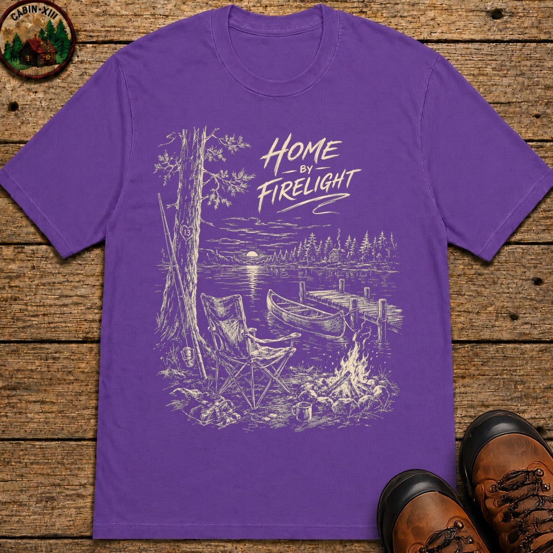 Home By Firelight Sketch T-Shirt - Grape