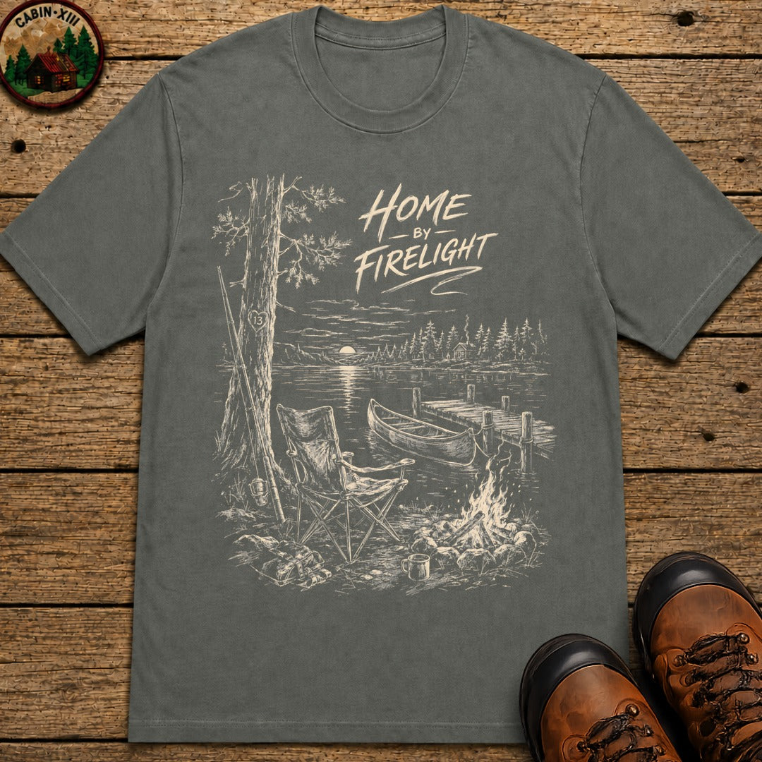 Home By Firelight Sketch T-Shirt - Pepper